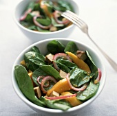 Two spinach salads