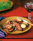 Sliced Beef with Radicchio, Potatoes and Capers