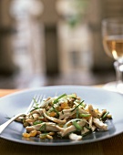 Chicken salad with green beans and sultanas