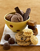 Cookies, Candy and a Bowl of Chocolate Ice Cream