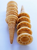 Empty ice cream cones, stacked inside each other