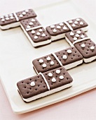 Ice cream sandwiches, decorated as dominos