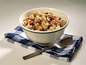 Cereal with cranberries and flaked almonds