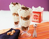 Two Chocolate Cappuccino and Cream Parfaits