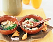 Noodle soup with pork and vegetables (China)