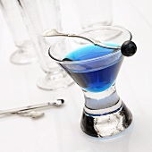 Blue Curacao in small glass