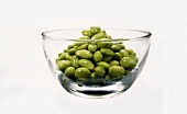 Soybeans in a Clear Glass Bowl