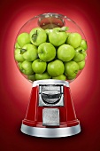 Granny Smith Apples in a Candy Dispenser