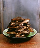 A Stack of Slow Cooked, Spice Rubbed Ribs