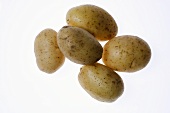 New potatoes on white background