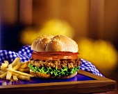 Hamburger mit Pommes frites