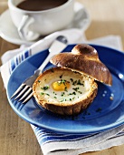 Brioche filled with poached egg