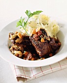 Braised ribs with mashed potato