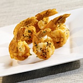 Garlic shrimps with basil