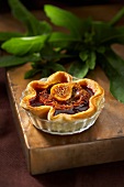Fig Tart in Baking Dish on a Table