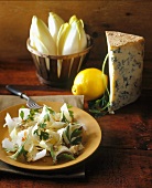 Chicory salad with blue cheese and lemon