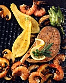 Barbecue Seafood and Squash