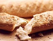 Baguettes with caraway, salt and sesame (close-up)