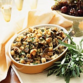 Bread Stuffing with Mushrooms, Thyme and Sage