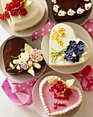 Assorted Heart Shaped Cakes for Valentine's Day
