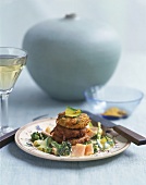 Curried couscous burgers with vegetables