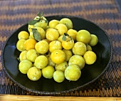 Mirabelles on a plate