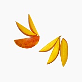 Mango Slices on a White Background