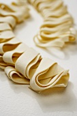 Pappardelle Pasta on a White Background