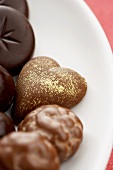 Assorted Shaped Chocolates on a White Plate