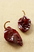 Two Dried Red Chili Peppers