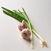 Scallions with Garlic Bulbs