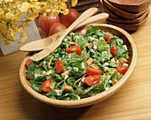 Romaine Salad with Carrots, Tomatoes and Blue Cheese