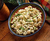 A Bowl of Cauliflower with Chives and Herbs