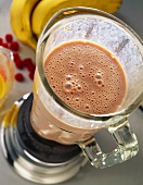 Banana and Berry Smoothie in a Blender
