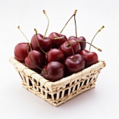 Bing Cherries in a Woven Basket