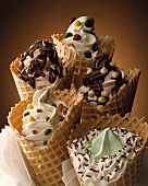 Assorted Soft Serve Ice Cream Cones