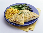 Tilapia with Yellow Rice and Asparagus