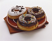Chocolate and Vanilla Frosted Donuts