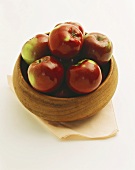 Red Apples in a Wooden Bowl