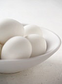 Close Up of White Eggs in a White Bowl