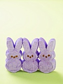 Three Purple Marshmallow Bunnies