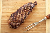 Grilled Top Sirloin Steak on a Cutting Board