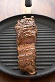 Top Sirloin Steak on a Grill Pan