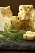 Pieces of Havarti Cheese