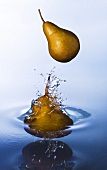 Pears falling into water