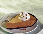 Slice of Chocolate Pie with Whipped Cream
