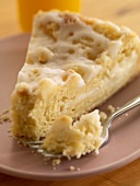 A Piece of Apple Crumb Cake with Icing