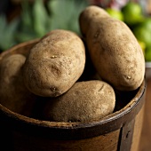 Potatoes in a Bucket; Close Up
