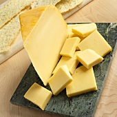 Wedge of Swedish Fontina Cheese with Slices