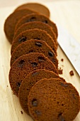 Many Slices of Boston Brown Bread with Raisins